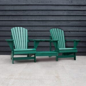 Donkergroene kunststof adirondack duozit van Comfy Chair