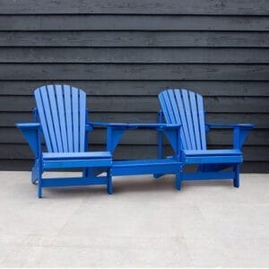 Donkerblauwe kunststof adirondack duozit van Comfy Chair