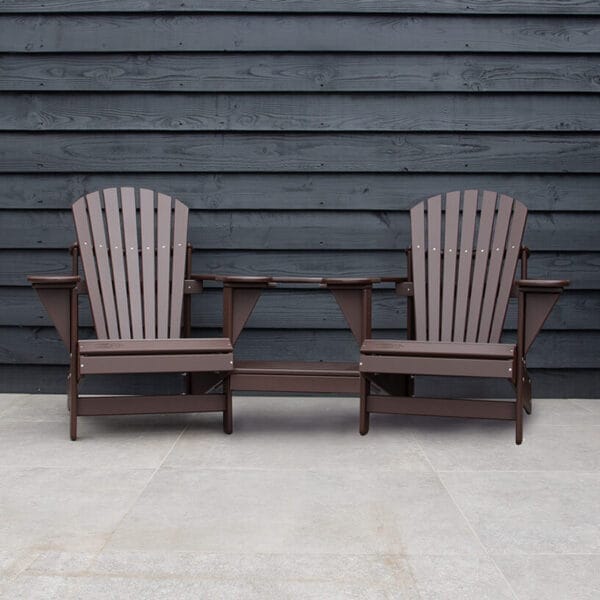 Donkerbruine ronde adirondack duozit van Comfy Chair