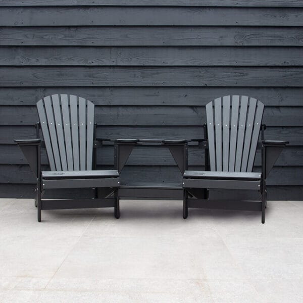 Double Chair Rounded Black